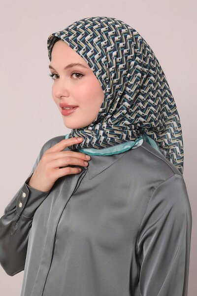 Levidor وشاح ناعم بنمط متعرج أخضر