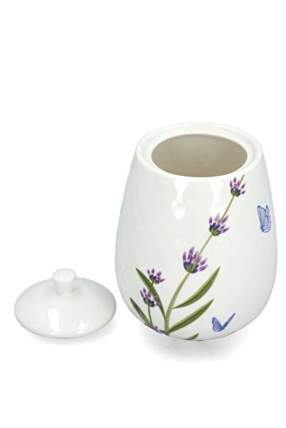 Bien Servi Decorated Storage Jar with Lid and Label 9.5 x 16 cm - Lavender 10
