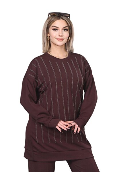 NEWCO Modal Fabric Stone-Embroidered Comfortable and Flexible Fit Double Top and Bottom Set Battal -1645P