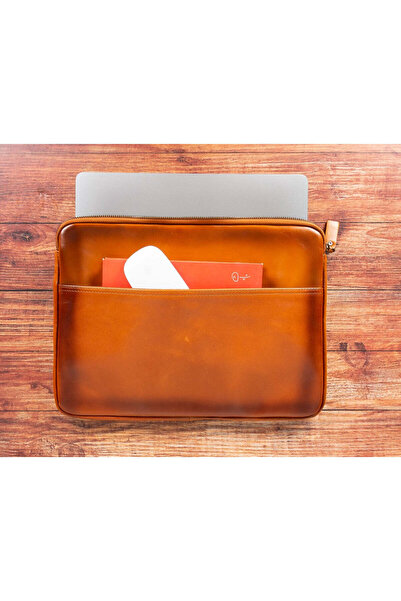 BloominBag حافظة كمبيوتر محمول / ماك بوك من الجلد الطبيعي مقاس 14 بوصة من Awe Slim