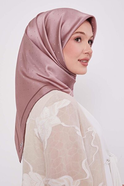 Levidor Pink Speckle Pattern Monogram Silk Scarf