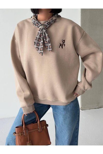 eBaa fashıon FULARLI 3 İPLİK ŞARDONLU SWEATSHIRT