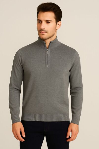 Baran Işık Πουλόβερ από λεπτό μαλλί Half Fisherman