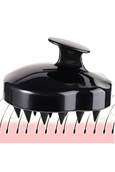 ThermoZen Silicone brush, hair massage, cleansing, scalp toning, hair growth stimulation, black
