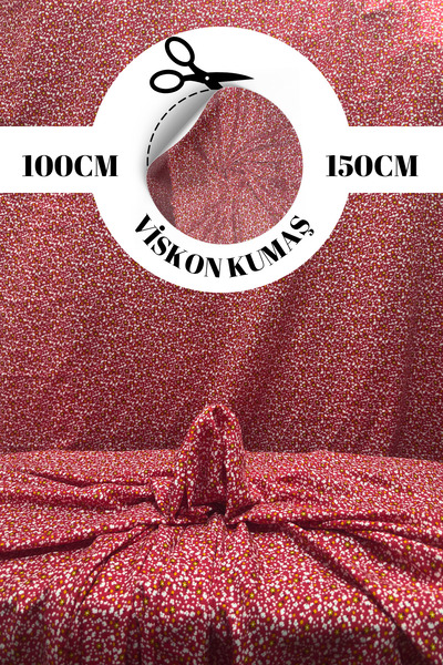 kumaş sarayı Viskon Kumaş Çiçek Desenli Kumaş Eteklik Kumaş Elbiselik Kumaş %100 Pamuk En 150 cm