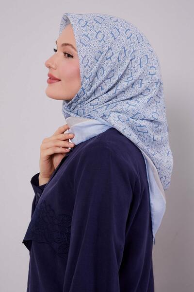 Levidor وشاح ناعم بنمط بازل باللون الأزرق الفاتح