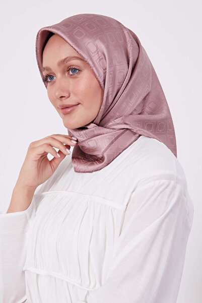 Levidor Pink Baklava Pattern Monogram Silk Scarf