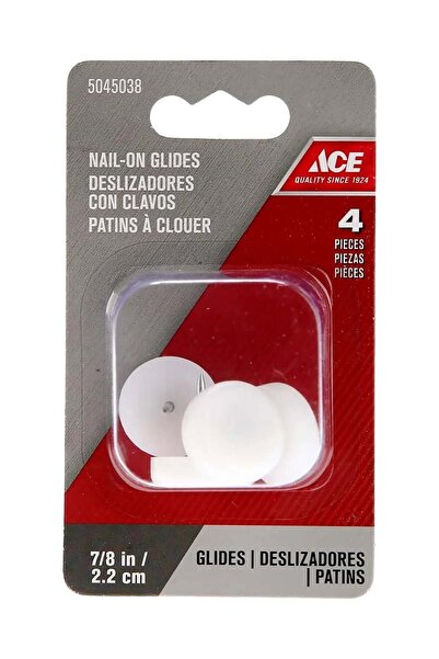 ACE Round Plastic Nails 4-Piece White 2.22 cm