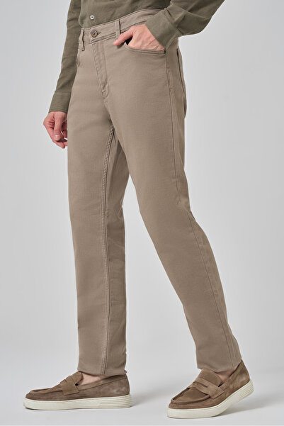 Morven Men's Beige Denim 5 Pocket Dynamic Fit Jean Denim Pants