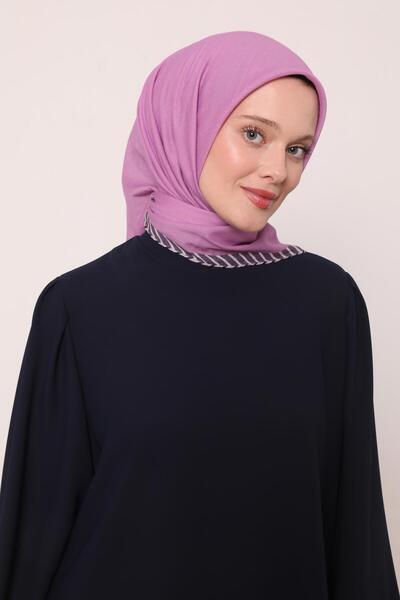 Levidor Lilac Striped Cotton Scarf