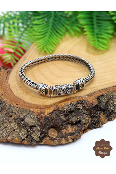 Midyat Nurtaş Gümüş Hasır Örgü Model 925 Ayar Saf Gümüş Erkek Bileklik 201024706