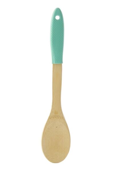 Cyclops Lingura cu maner Cyclops, bambus/silicon, 30x6 cm, Bej/Verde