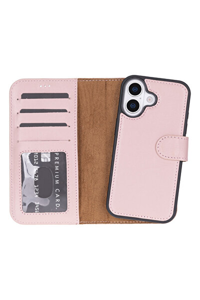 PLM Apple iPhone 17 için, Hakiki Deri, El Yapımı Cüzdanlı Kılıf, Magsafe ile ...