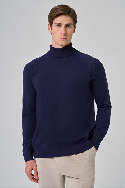 Morven Ανδρικό πλεκτό πουλόβερ με λαιμόκοψη Marine Trend Core Spun Dynamic Fit Άνετο Πλεκτό