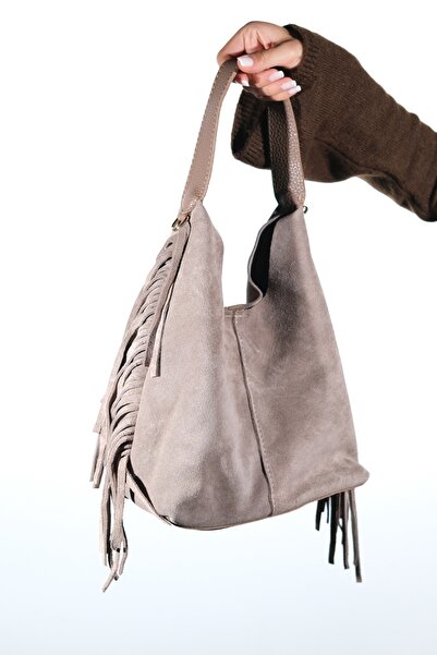 LuviShoes Vals Mink Suede Genuine Leather Tassel Women's Shoulder Bag