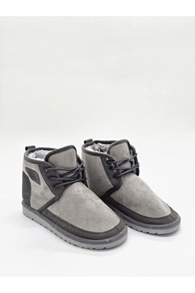 Luvesta Shoes Mini Bağcıklı İnce Taban Bot Gri