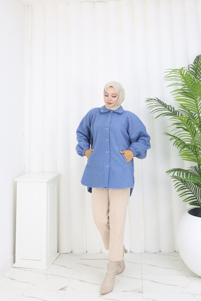 MİSS M.A.T FASHİON Pon Pon Bucket Fabric Standard Size Shirt Jacket