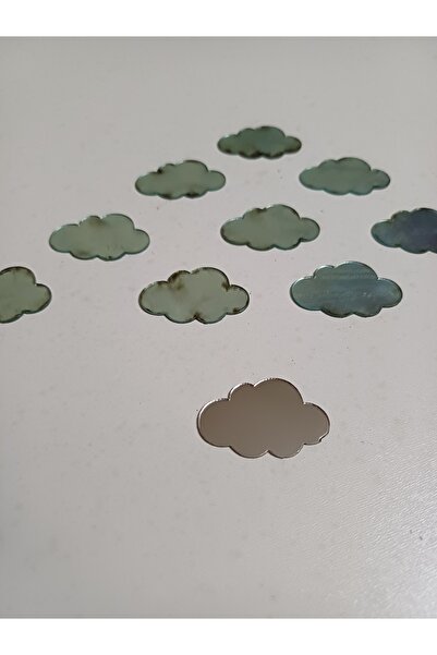 AHİ HAYAL ATÖLYESİ Aynalı Pleksi Bulut 3cm ve 4cm Seçenekli Yapışkanlı Hobi S...
