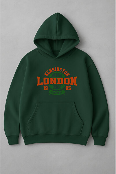 LORVEX Unisex φούτερ με στάμπα London σε μεγάλο μέγεθος