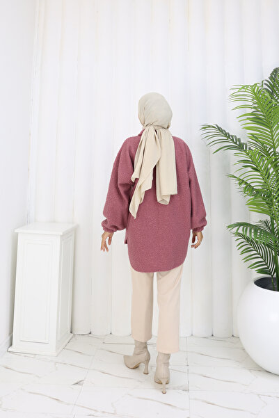 MİSS M.A.T FASHİON Pon Pon Bucket Fabric Standard Size Shirt Jacket