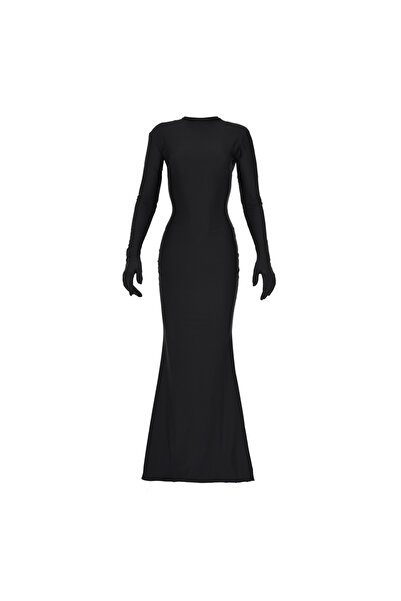 nikto brand Rochie Dama Lunga Neagra Lycra – Allaiah