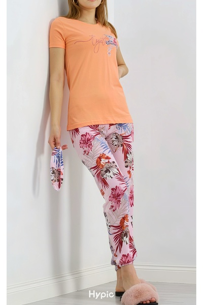 Clariss Floral Orange Pajama Set