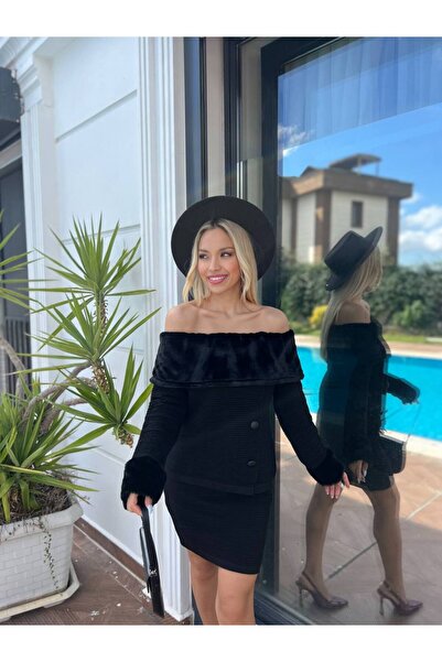 For Angels Madonna Fur Skirted Knitwear Set