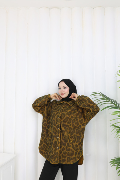 MİSS M.A.T FASHİON Pon Pon Bucket Fabric Standard Size Shirt Jacket