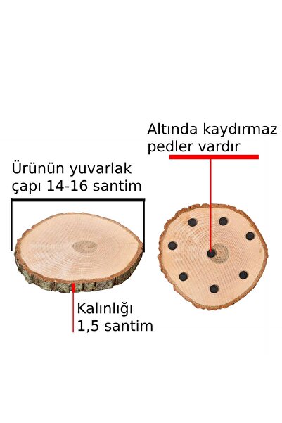 X-Perk Ağaç Ahşap Nihale Tencere Çaydanlık Alltlığı Çap 14-16 cm