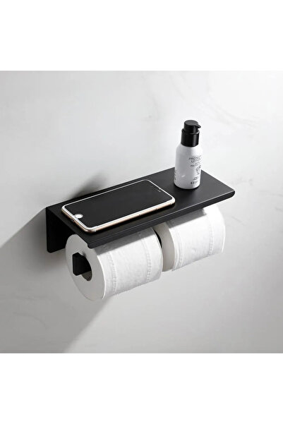 KORMAN TECHNIK Suport dublu pentru hârtie igienică cu raft pentru telefon/par...