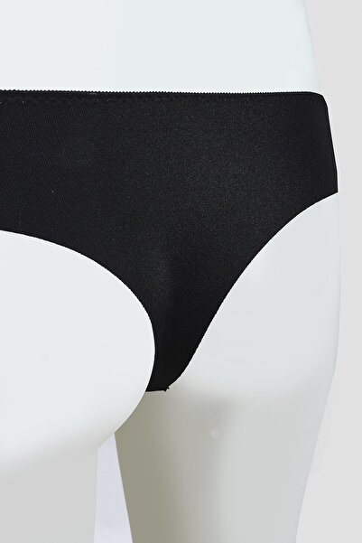 NBB Siyah Lazer Kesim Dantelli String