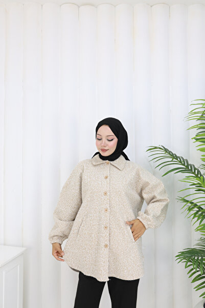 MİSS M.A.T FASHİON Pon Pon Bucket Fabric Standard Size Shirt Jacket