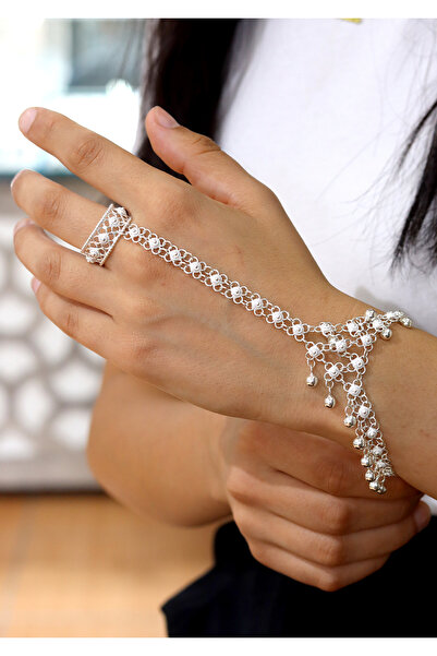 Midyat Nurtaş Gümüş Yöresel Kişniş Tasarım 4 Sıra Toplu Yüzüklü Şahmeran Gümü...