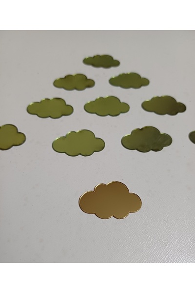 AHİ HAYAL ATÖLYESİ Aynalı Pleksi Bulut 3cm ve 4cm Seçenekli Yapışkanlı Hobi S...