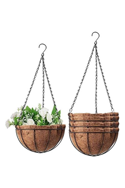 OEM Set of 4 Flower Pot Holders with Chain, 25 x 12 cm