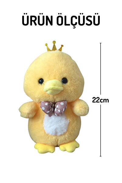 Nandy Home Yellow Chick Plush with Bow Tie and Crown – Children's Room Decor and Toy