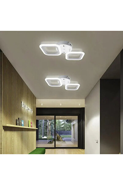 Alessandro DESIGN Lampă de tavan LED 11W Albă – Design modern cu 2 pătrate, l...