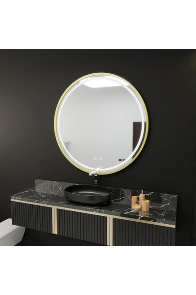 KORMAN TECHNIK Oglindă rotundă cu LED, 70 cm, Glanz Touch, sistem de dezaburi...