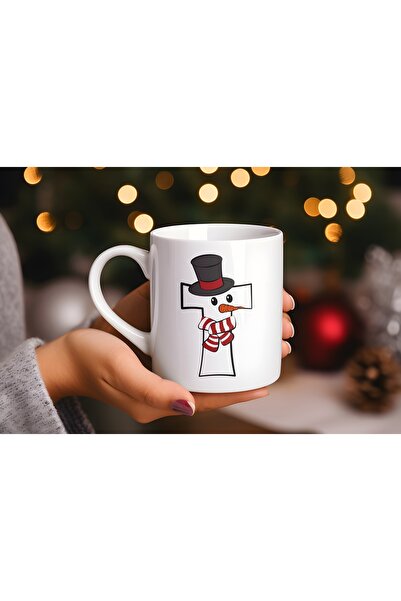 Beramussa كوب على شكل رجل الثلج بحرف T، هدية لعيد الميلاد، تصميمات أكواب لطيفة