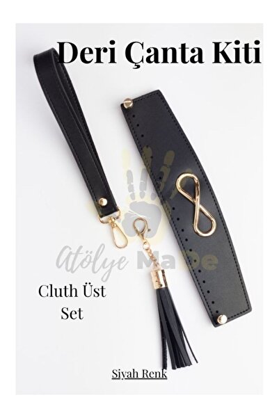 Atölye MaDe Σετ Τσάντας Clutch Top Δερμάτινο Σετ Πλεξίματος Μαύρο (Η τιμή αφο...
