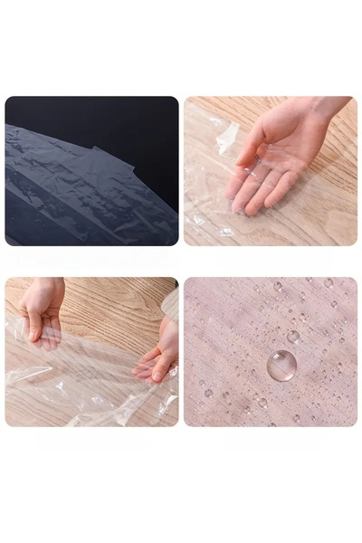 HG Tedarik 10 Adet 70*120 Cm Şeffaf Elbise Poşeti, Askı Delikli Omuz Kesimli Koruyucu Elbise Kıyafet Hurcu