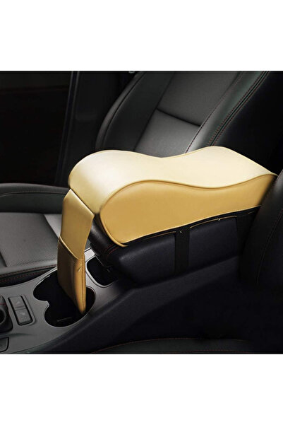 Generic Beige Ergonomic Car Armrest Cushion with Phone Holder – Reduces Driving Fatigue