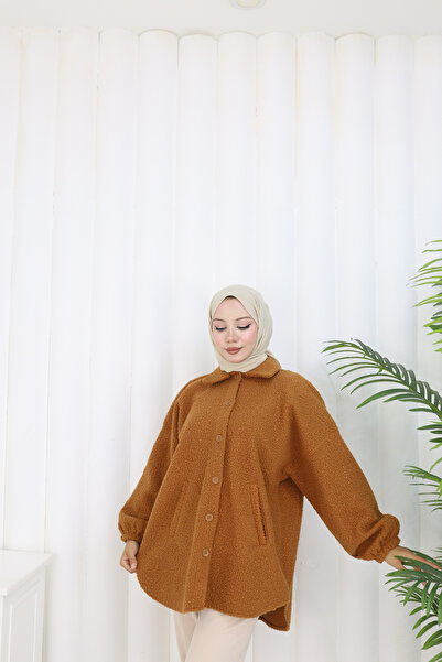 MİSS M.A.T FASHİON Pon Pon Bucket Fabric Standard Size Shirt Jacket