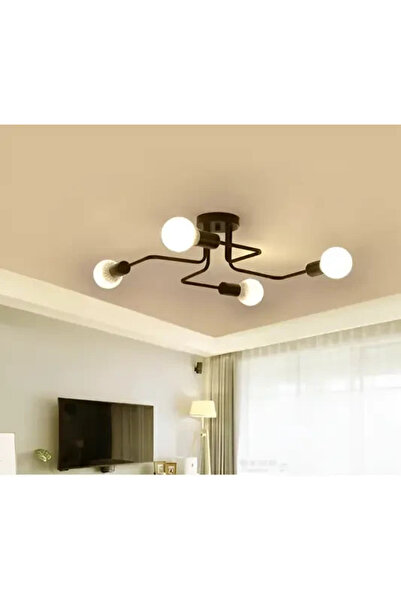 Alessandro Industrial Design Chandelier with 4 Arms – Geometric Design, Customizable Lighting