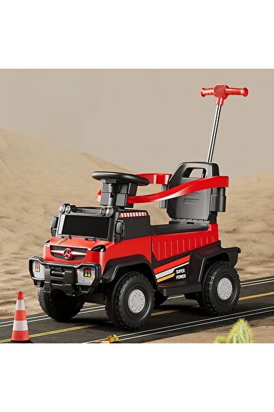 dalip Electric Ride-On Car, Remote Control, Detachable Handle, LED Lights & Music, Red