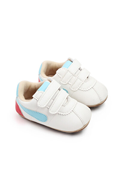 BebeNou Teniși albi cu inserție albastru deschis MBd2765-1-p11