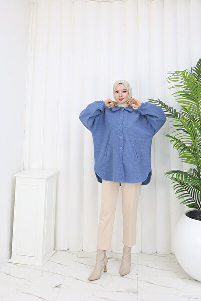 MİSS M.A.T FASHİON Pon Pon Bucket Fabric Standard Size Shirt Jacket