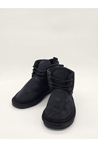 Luvesta Shoes Mini Bağcıklı İnce Taban Bot Siyah