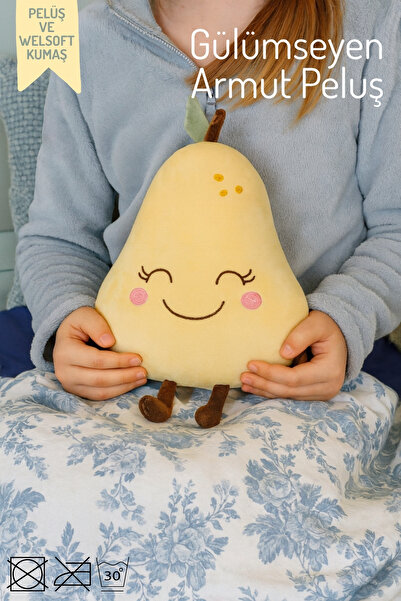 Nandy Home Smiling Pear Figured Plush – Children's Room Decor and Toy