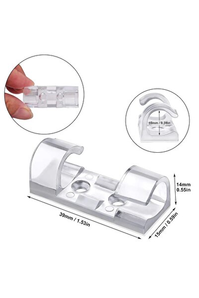 YAKUT 20’li Şeffaf Kablo Tutucu Klips – USB, Şarj ve Veri Kablosu Gizleme & Sabitleme Aparatı